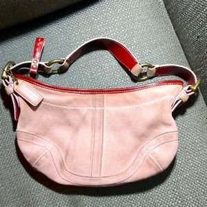 Coach Hobo Pink Suede